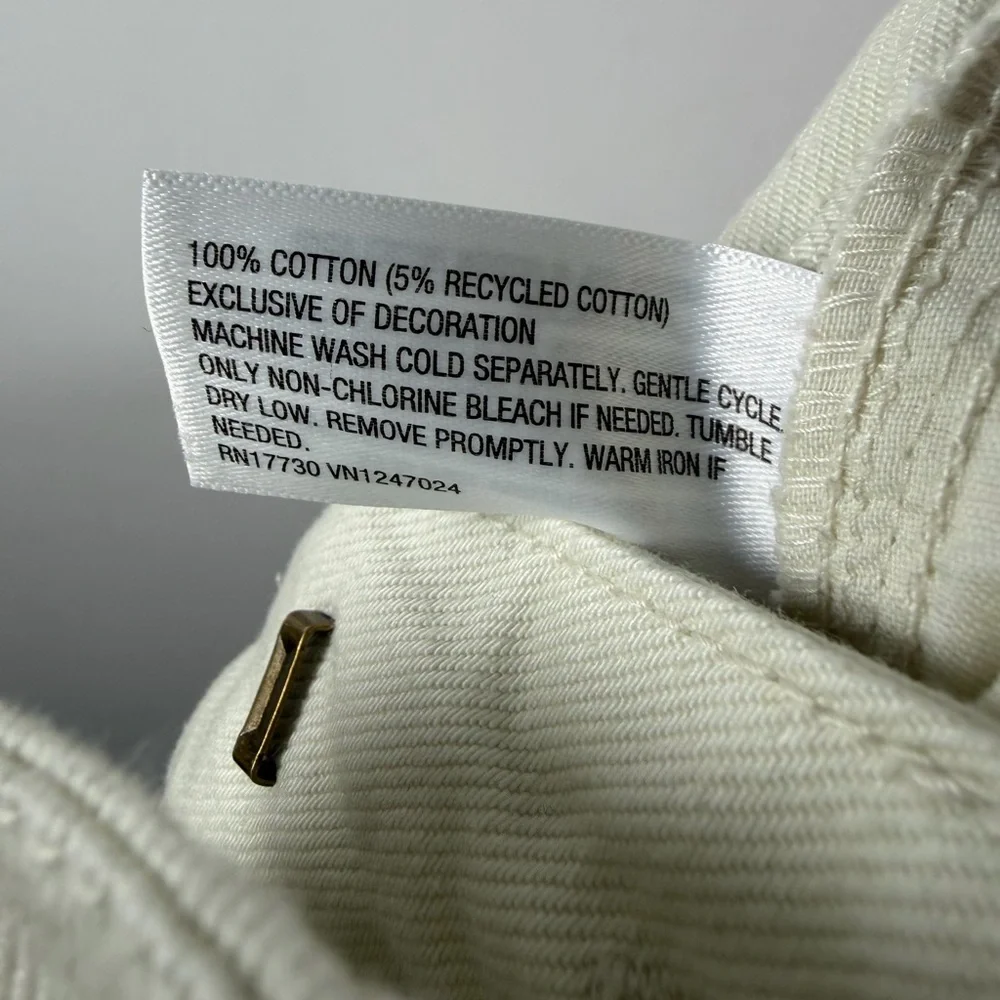 Woolrich × Target Women's Mid-Rise Barrel Leg Cargo Denim Pants Cream Sizes 2-12 - Picture 10 of 15